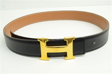 hermes black leather belt